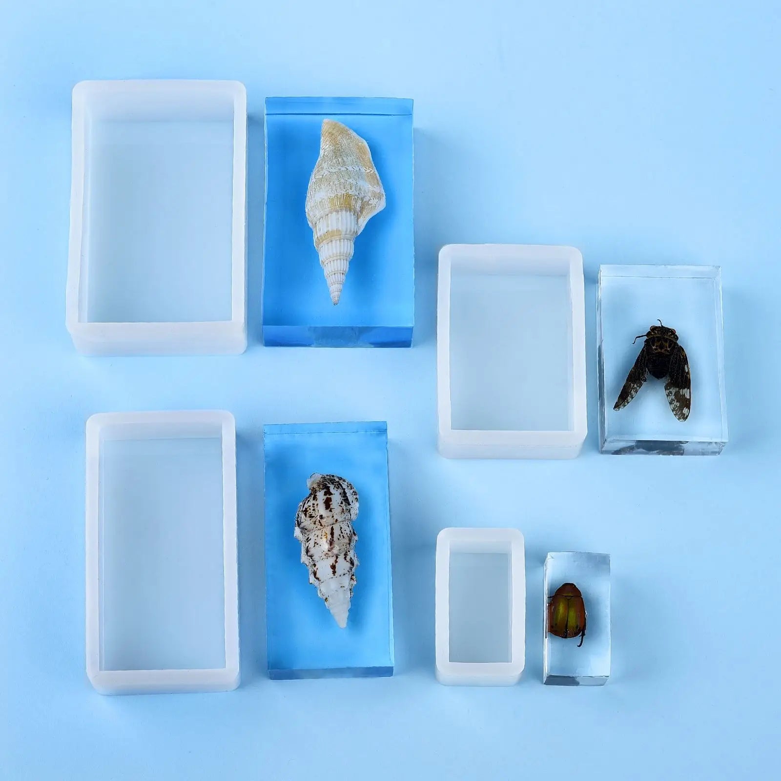 Cuboid Cube Resin Mold Crystal Epoxy Silicone Mold DIY Jewelry Pendant Storage Tray Mold Square Rectangular Casting Accessories