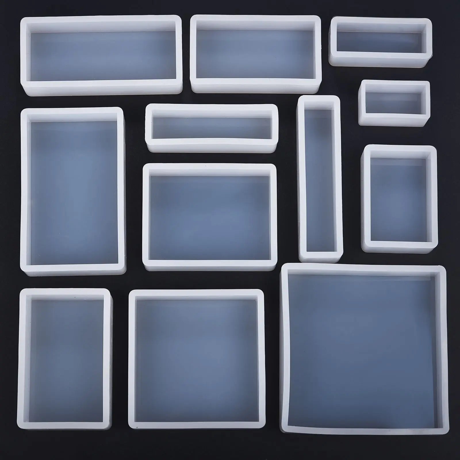 Cuboid Cube Resin Mold Crystal Epoxy Silicone Mold DIY Jewelry Pendant Storage Tray Mold Square Rectangular Casting Accessories