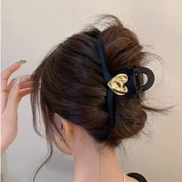 13CM Vintage Korea Matte Big Hair Claw Clip Women's Elegant Pearl Hair Clip Crab Hair Clip Women's Headwear Jewelry Gift